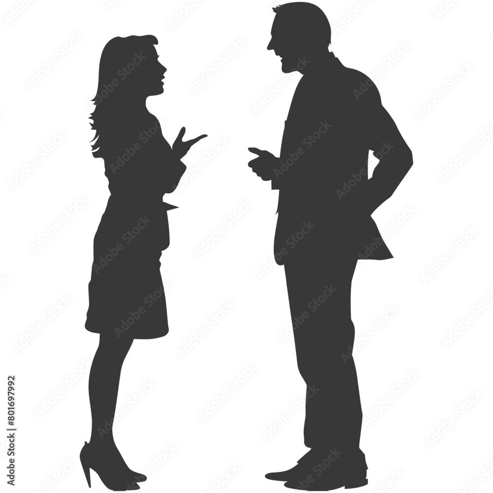 silhouette boss shouts at women employee full body black color only silhouette boss shouts at women employee full body black color only
