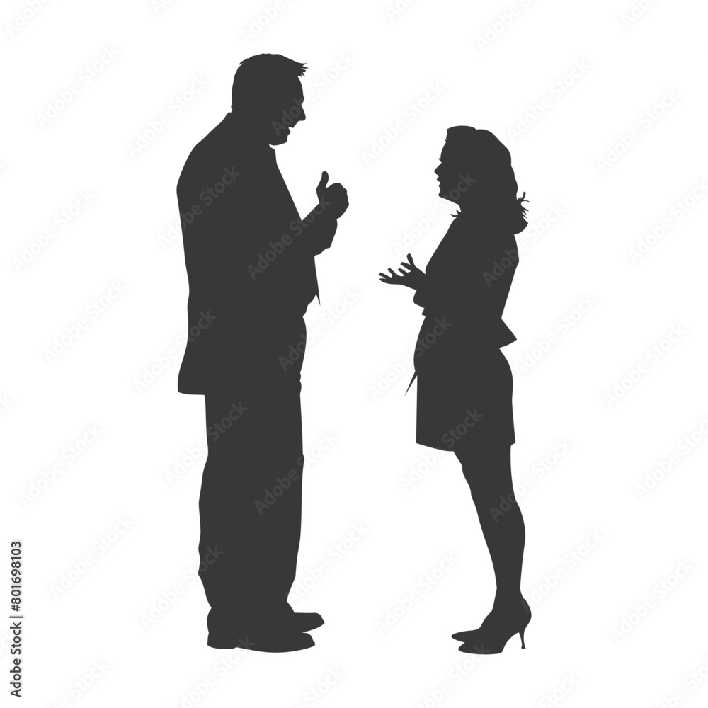 silhouette boss shouts at women employee full body black color only silhouette boss shouts at women employee full body black color only