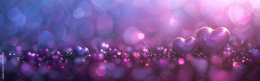 Purple and Lilac Heart Abstract Background for Mother's Day, Valentine's Day, Birthday, and Christmas Celebrations