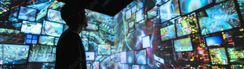 Artist crafting a largescale installation from recycled electronic waste, making a statement on technology and sustainability Artist crafting a largescale installation from recycled electronic waste, making a statement on technology and sustainability