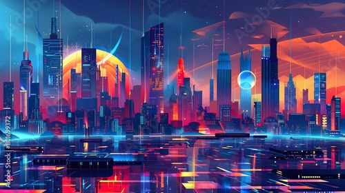 futuristic night city