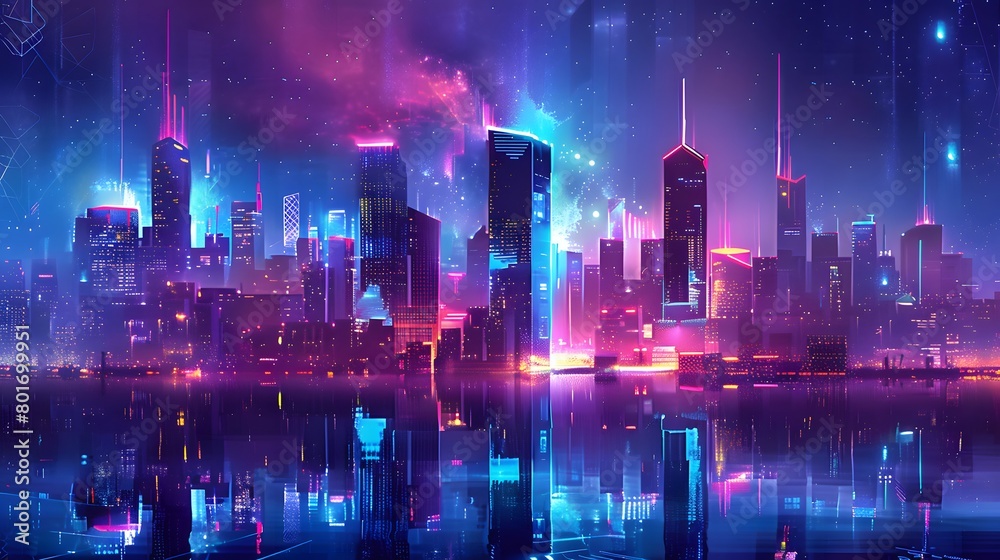 futuristic night city