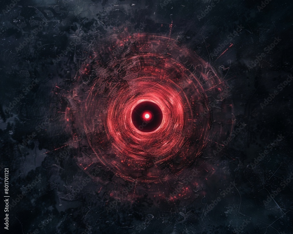 Obraz premium Red and black abstract glowing eye