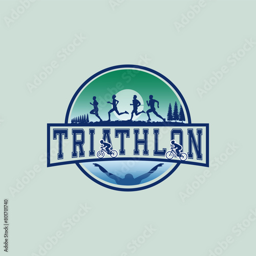 Traithlon logo vector graphic of illustration