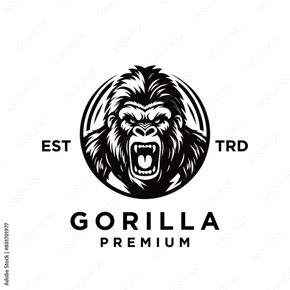 Gorilla logo design illustration icon Gorilla logo design illustration icon