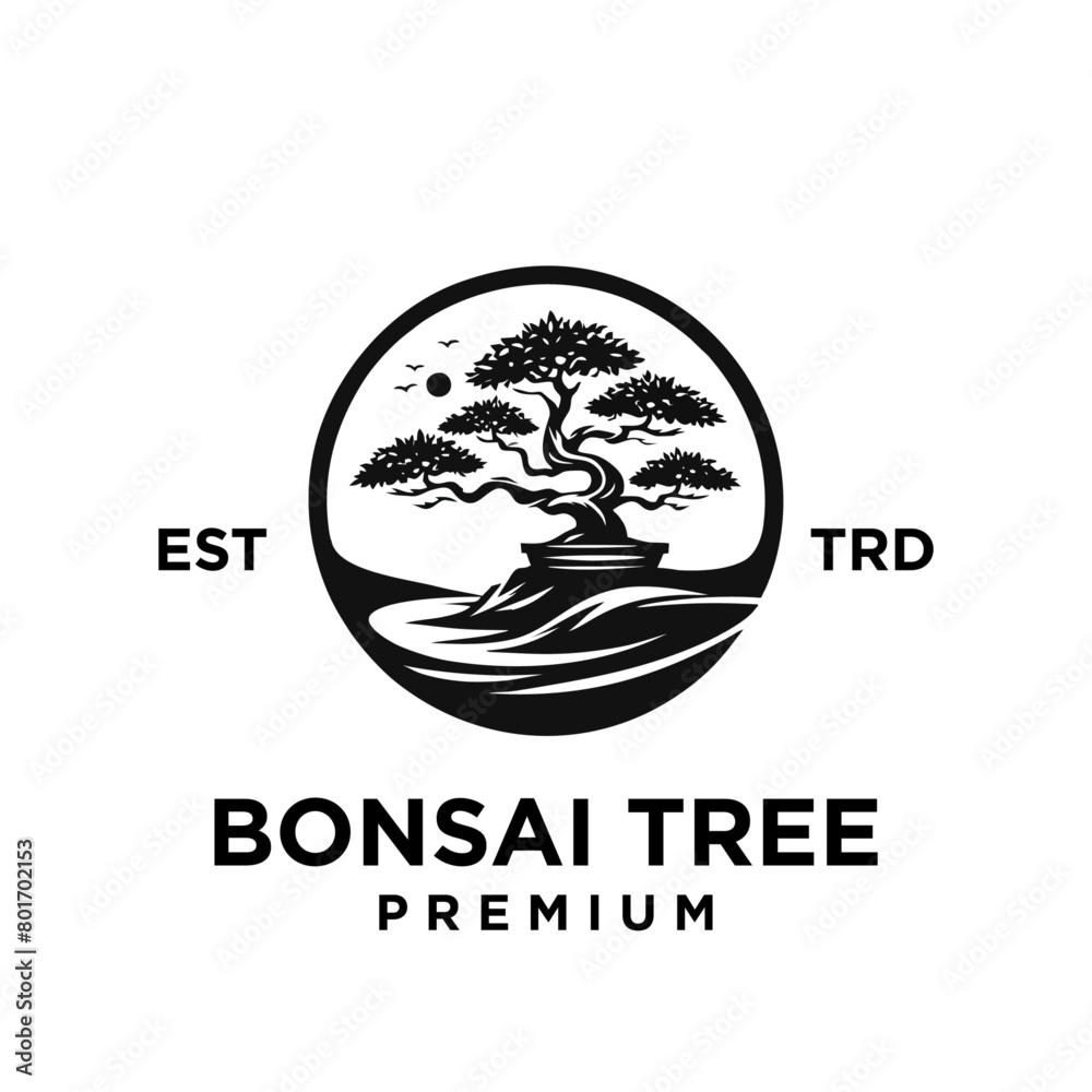 Bonsai logo icon design vector illustration Bonsai logo icon design vector illustration