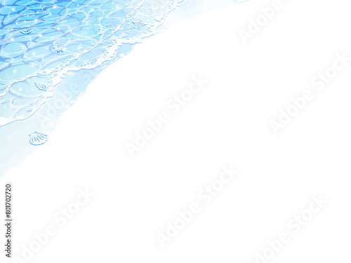 波打ち際のフレームイラスト