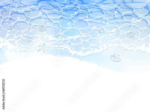 波打ち際のフレームイラスト