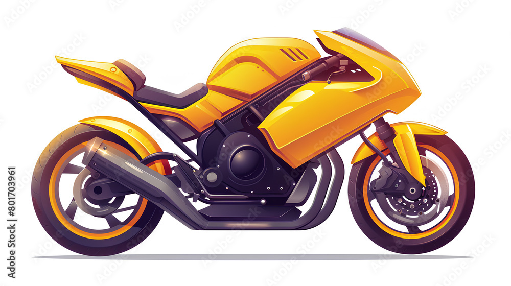 yellow motorbike, beautiful, cool, vector, cartoon style yellow motorbike, beautiful, cool, vector, cartoon style