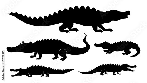 Silhouette of crocodile illustration