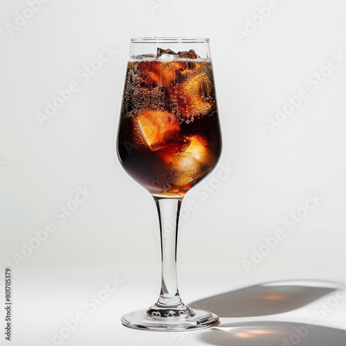 glass of cola on white background