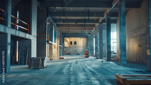 concrete construction, inside the building during construction