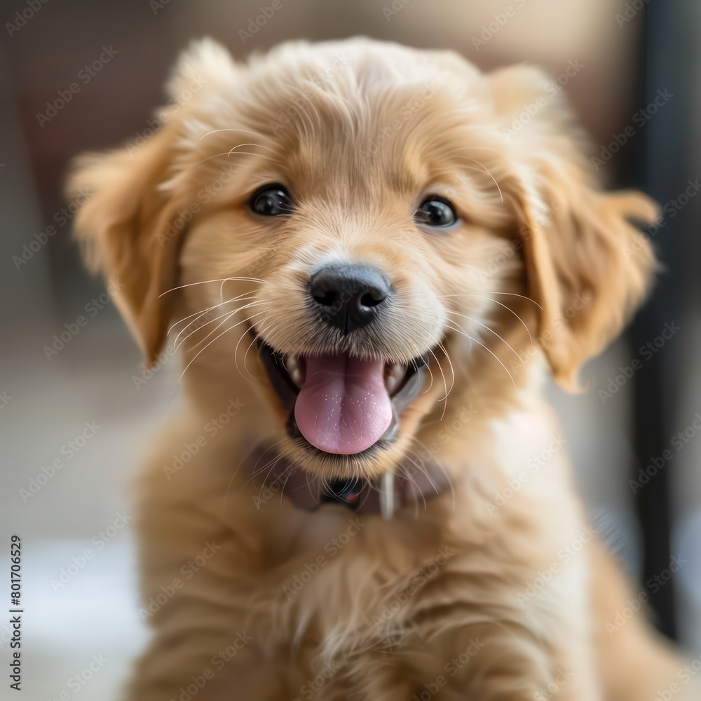 happy energetic puppy, sitting