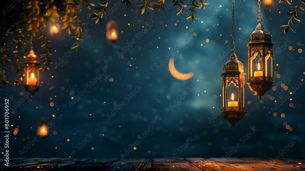 Luxury 3d lantern islamic festival background for eid al adha, ramadan kareem, eid al fitr, islamic new year, generative ai Luxury 3d lantern islamic festival background for eid al adha, ramadan kareem, eid al fitr, islamic new year, generative ai