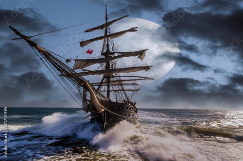 ship in the sea