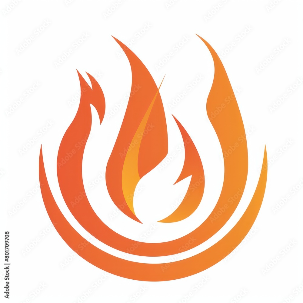 fire flame round logo design illustration fire flame round logo design illustration