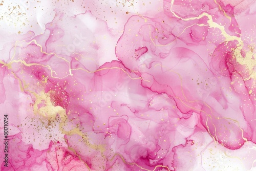 pink watercolor and golden line background