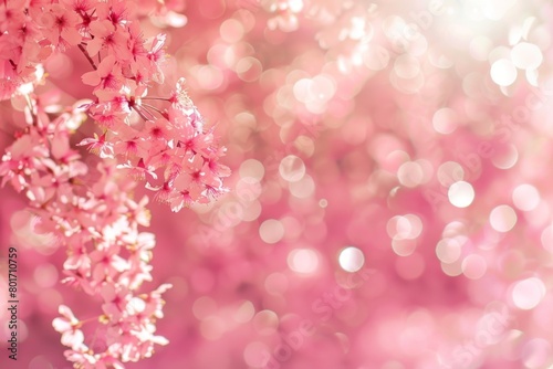 pink flower and bokeh blurred background