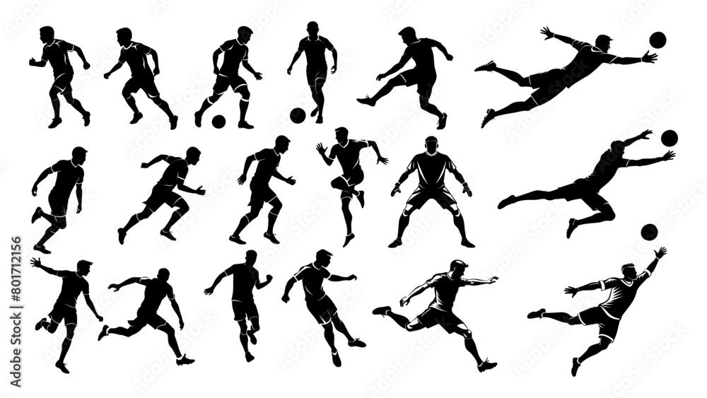 Silhouette of soccer player illustration