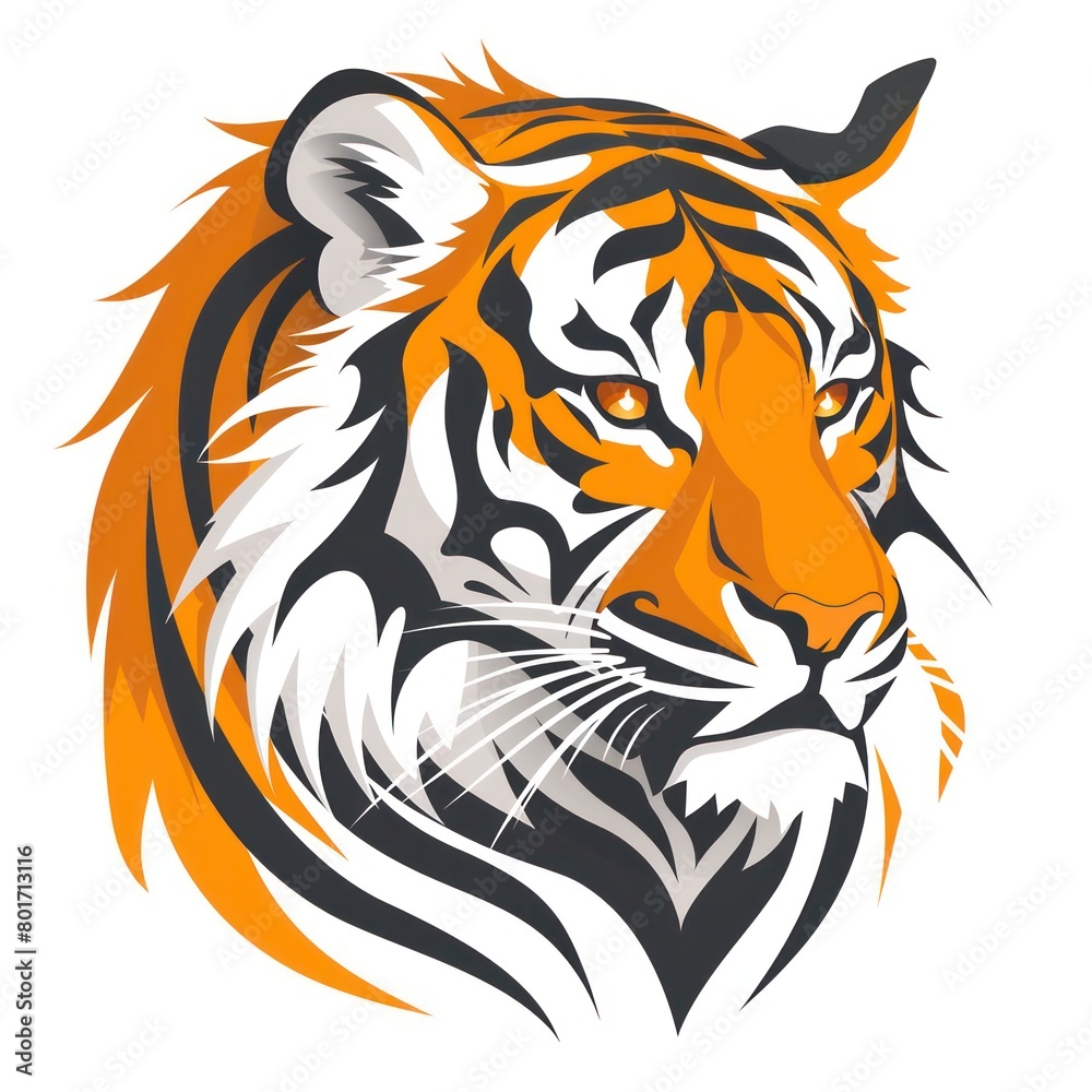 tiger head logo design, white background tiger head logo design, white background