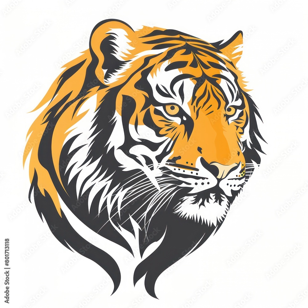 tiger head logo design, white background