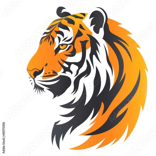 tiger head logo design  white background
