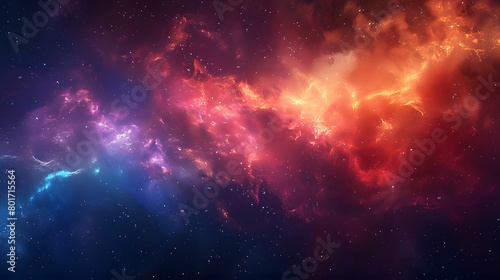Vibrant and colorful galaxy cosmic space with a bright abstract universe background dotted with many twinkling stars and decorative galaxies  creating a vivid nebula ambiance.