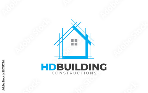 Illustration vector graphic of building renovation, construction, and home repair concept logo design template.