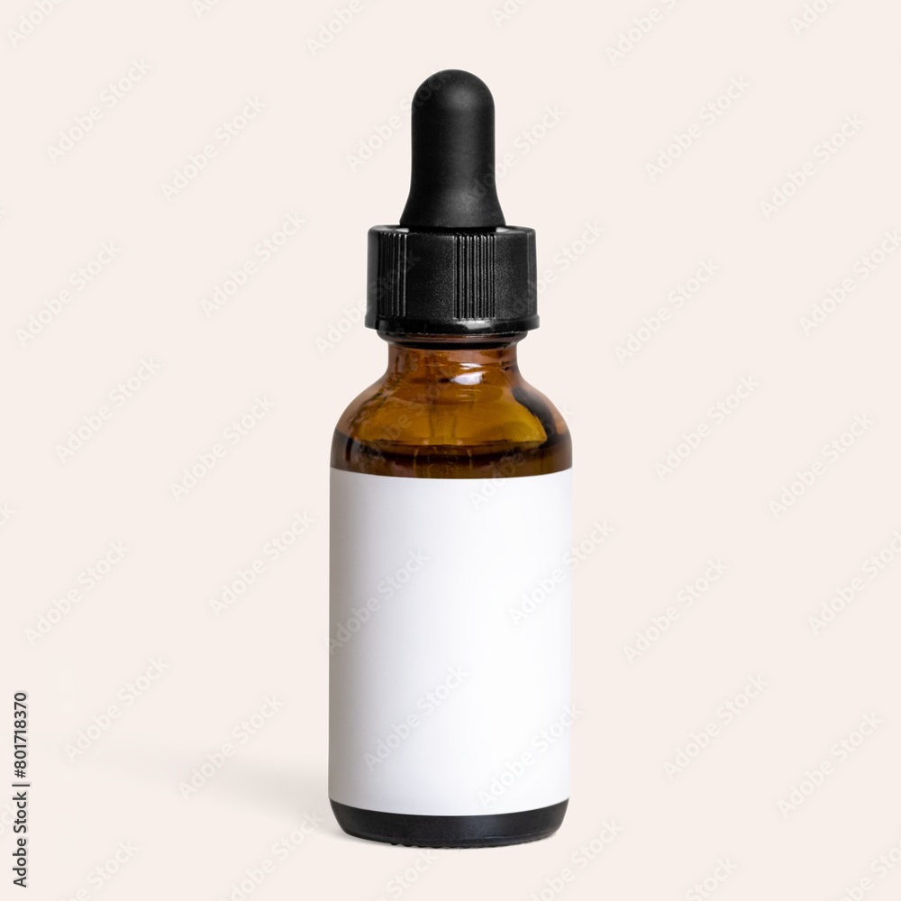 Amber dropper bottle with copy space Amber dropper bottle with copy space