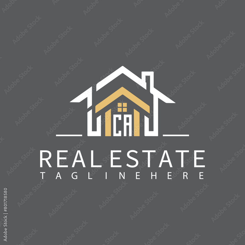 CA initial monogram logo real estate style design vector. CA initial monogram logo real estate style design vector.
