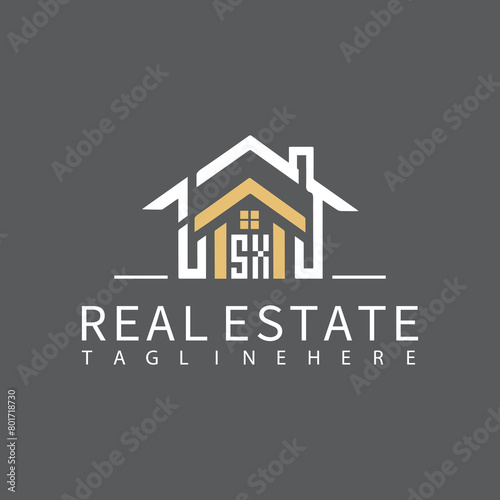 SX initial monogram logo real estate style design vector.