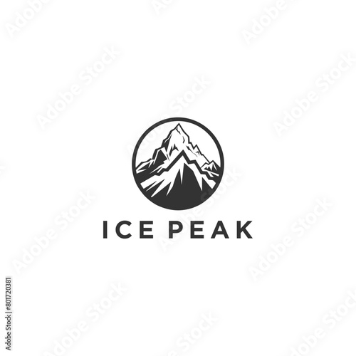 illustration art logo geometric ice peak rock mountain iceberg adventure ice peak