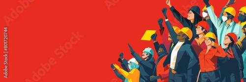 International Workers' Day background with copy space area on side for text. Construction and manufacturing tools. Labor Day