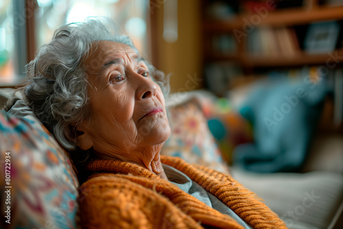 Hypoglycemia Concern: Latin Elderly Woman with Diabetes Experiencing Dizziness During an Episode in Her Living Room