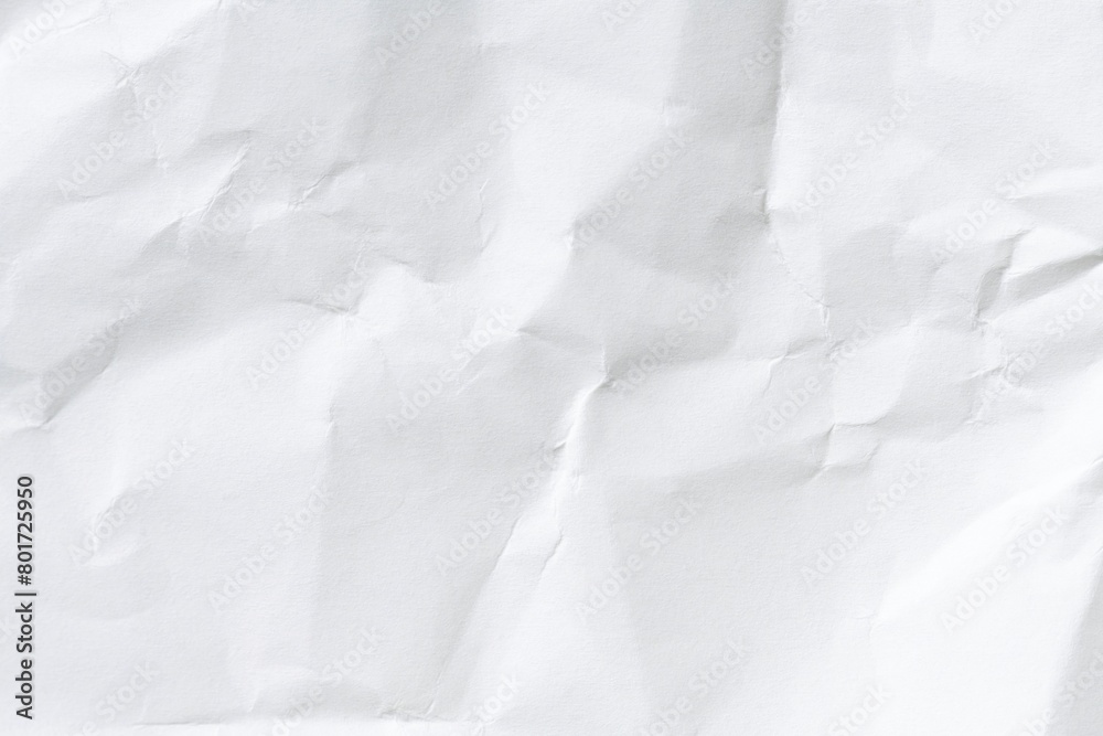 Crumpled paper texture, white background Crumpled paper texture, white background