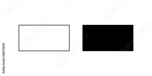 Rectangle illustration and symbol white and black on the background