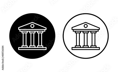 Bank icon set. bank vector icon, museum, university