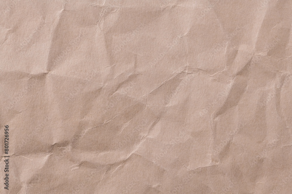 Fototapeta premium Wrinkled brown paper texture background