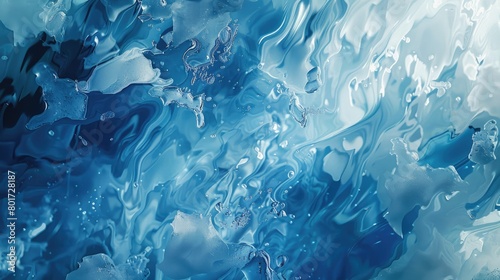 An artistic closeup capturing the moment of electric blue liquid splashing onto a white surface, creating a mesmerizing pattern like wind waves on water AIG50 © Summit Art Creations