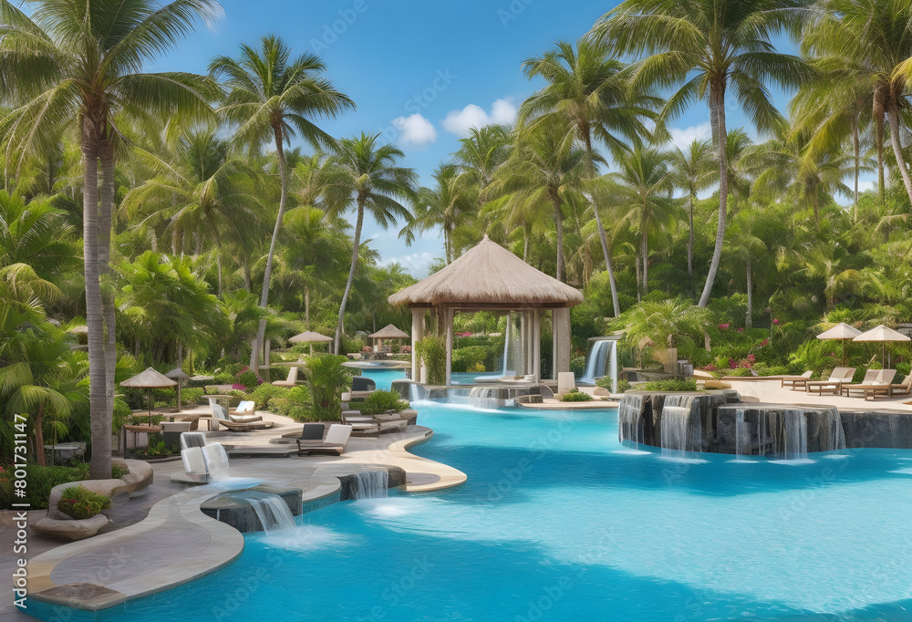 Beautiful scenery of beach with natural travel place 