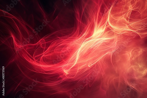 Abstract red streaks creating a fiery visual effect with a central focus area for logos or event details  ideal for themed party invitations