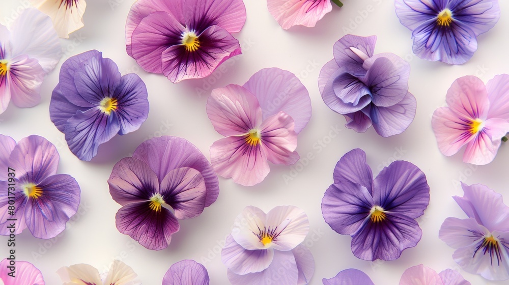 Pansy flower pattern seamless romantic wallpaper background