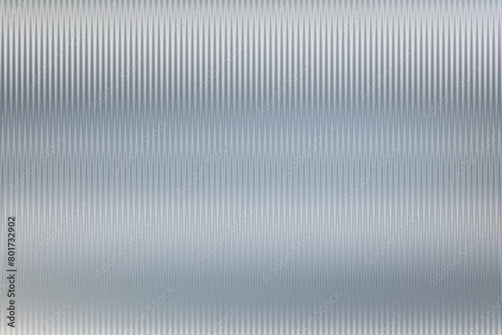 Gray ribbed corrugated metal sheet texture. Reeded silver glass transparent overlay. Acrylic fluted door stricture, frozen sheet construction for building separation. Repeat relief of steel panel.