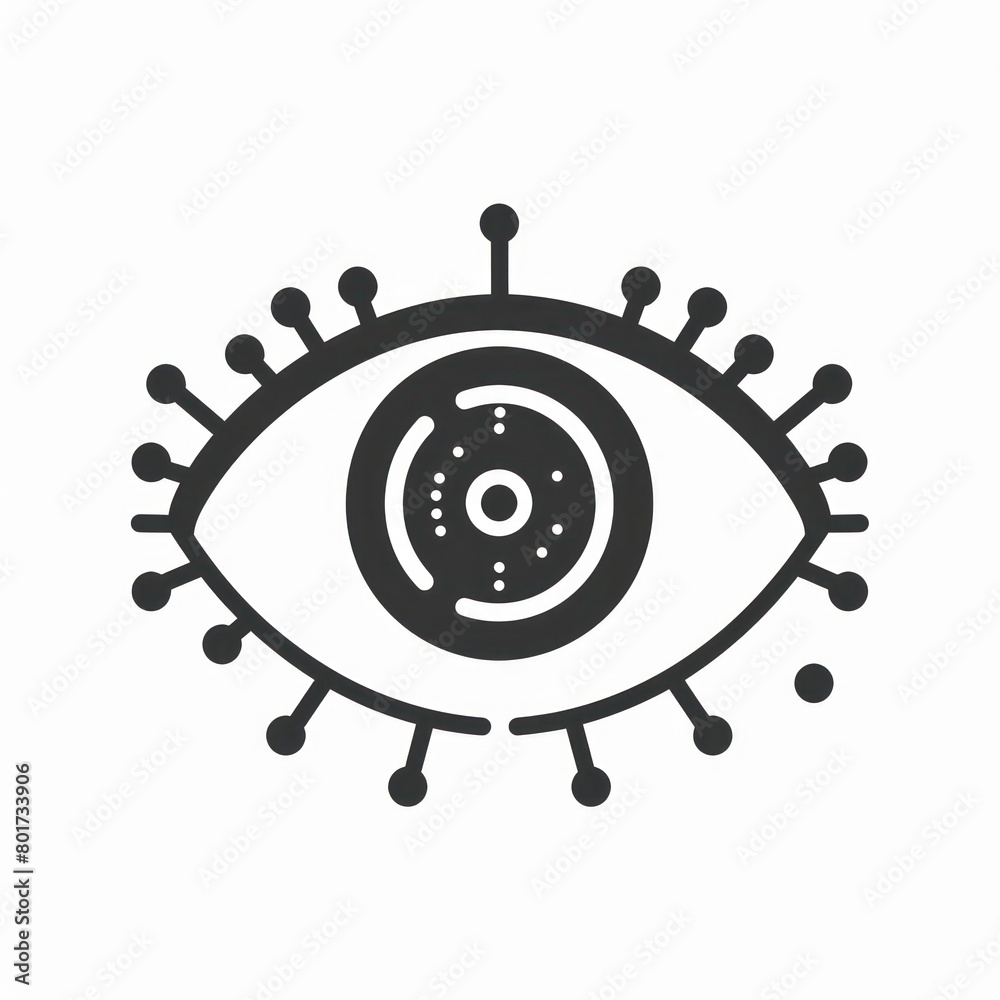AI neural network inside a human eye logo design AI neural network inside a human eye logo design