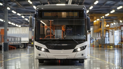 modern bus with a panorama front window