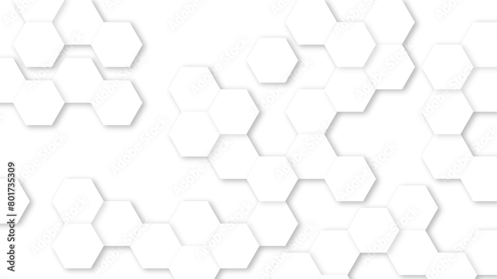 3D Futuristic abstract honeycomb mosaic white background. geometric mesh cell texture. White technology background with hexagon pattern. Abstract geometric shape technology digital hi-tech concept. 3D Futuristic abstract honeycomb mosaic white background. geometric mesh cell texture. White technology background with hexagon pattern. Abstract geometric shape technology digital hi-tech concept.