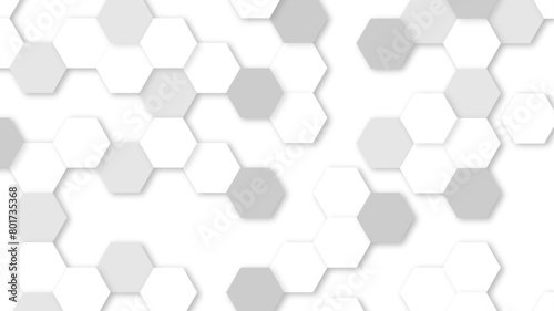 Abstract geometric shape technology digital hi tech concept background. Abstract futuristic geometric backdrop honeycomb pattern wallpaper with copy space for text or images. (ID: 801735368)