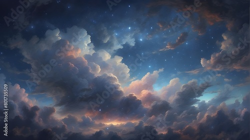 cloud and starry sky