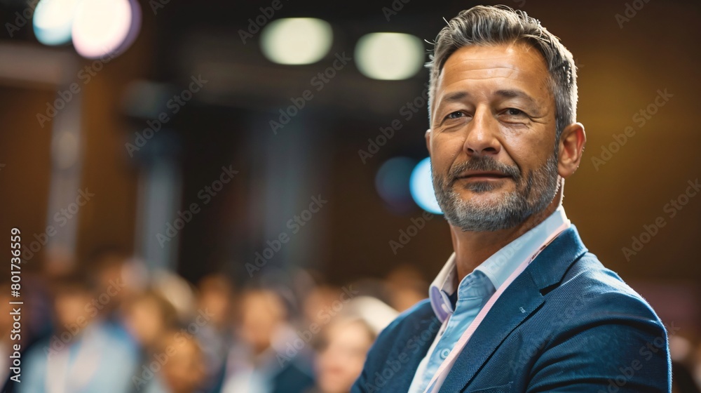 CEO Addressing Emerging Leaders at a High-Stakes Business Summit, Corporate Strategy Focus CEO Addressing Emerging Leaders at a High-Stakes Business Summit, Corporate Strategy Focus