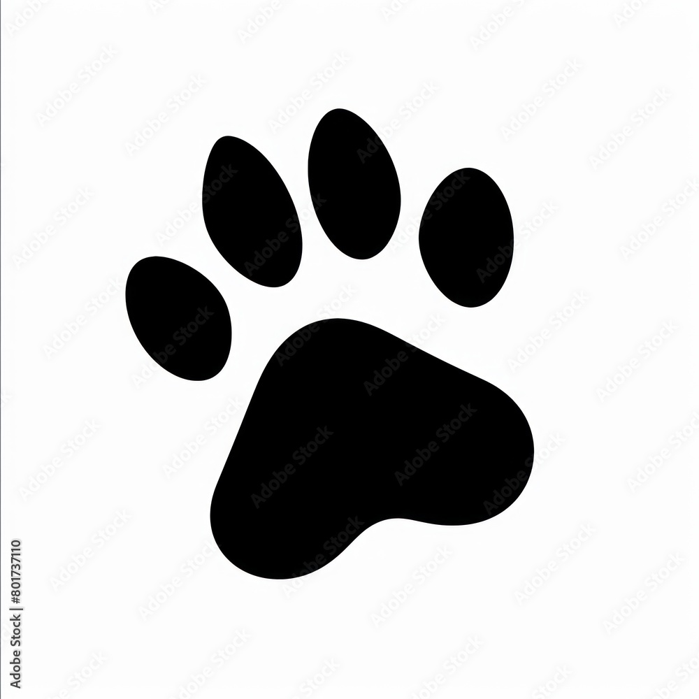 dog paw black lines on a white background dog paw black lines on a white background